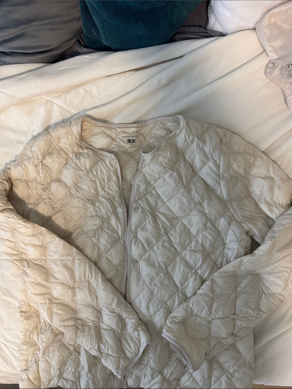 Uniqlo Quilted Lightweight Packable Puffer - cream